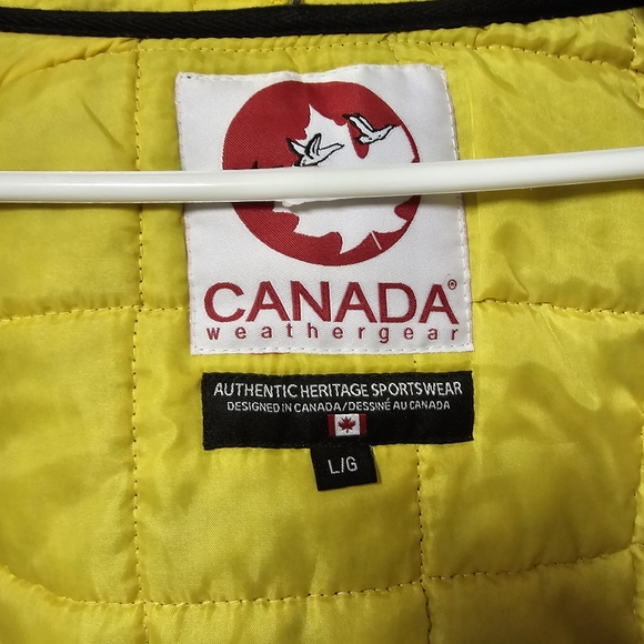 Canada Weather Gear Black/Yellow Hooded Zip-Up Lightweight Jacket - Picture 12 of 15